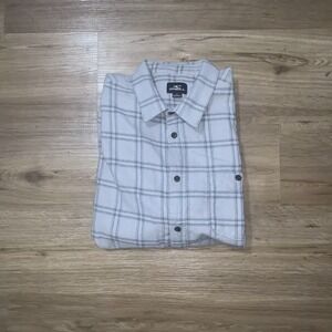 O'neill Men's Large Long Sleeve Gray Plaid Button Shirt